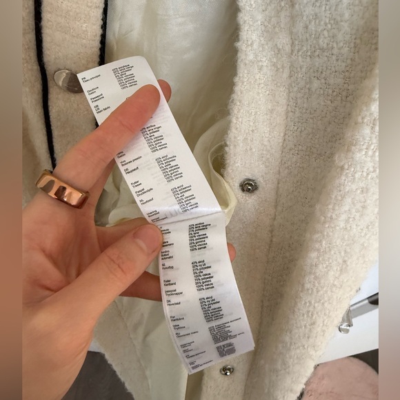 Maje Cream Wool Blend Tweed Jacket Size 38 - Picture 9 of 9